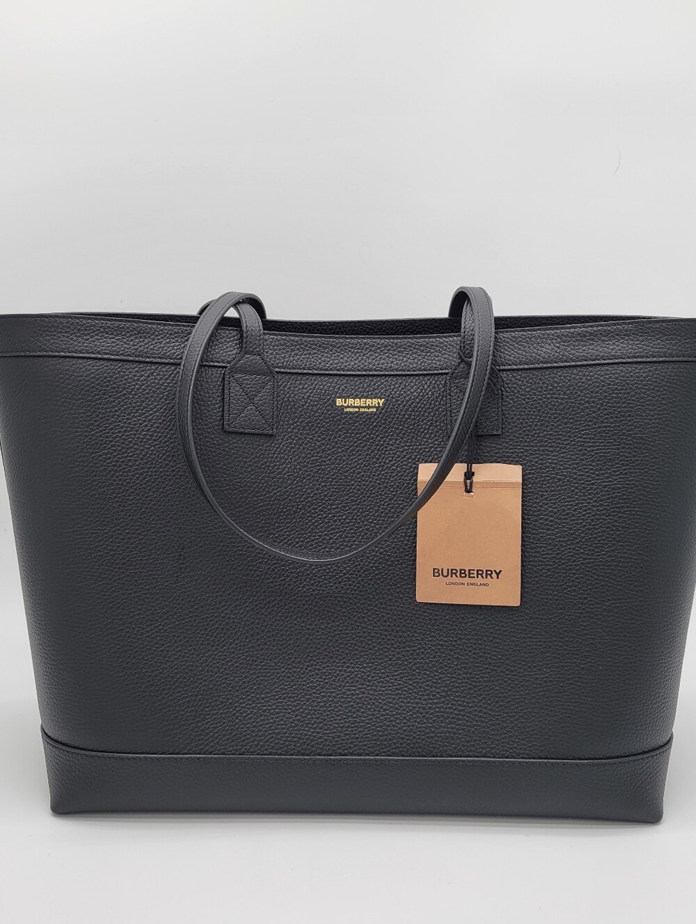 Burberry Medium Grainy Black Leather Tote Bag-NWT - Picture 2 of 11